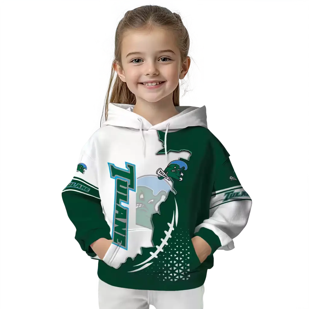 tulane green wave triangular pattern green white hoodie top rated tulane green wave triangular pattern green white hoodie top rated