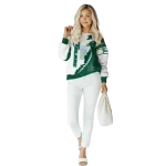 tulane green wave triangular pattern green white hoodie best selling