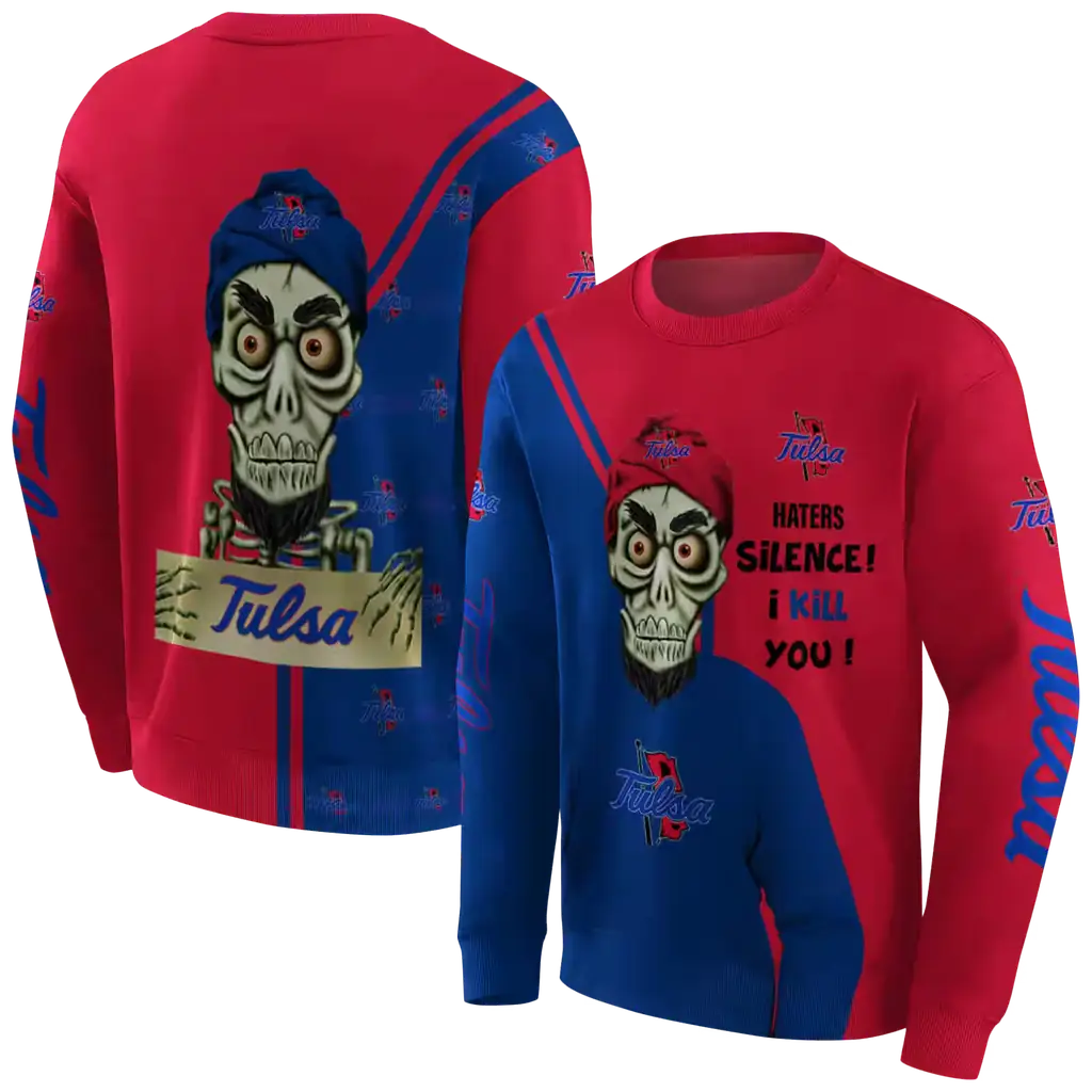 tulsa golden hurricane achmed skull blue hoodie premium grade tulsa golden hurricane achmed skull blue hoodie premium grade