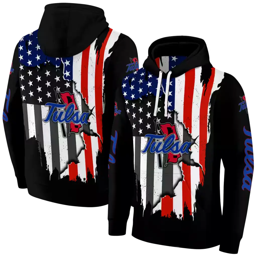tulsa golden hurricane american pride black hoodie fashion forward tulsa golden hurricane american pride black hoodie fashion forward