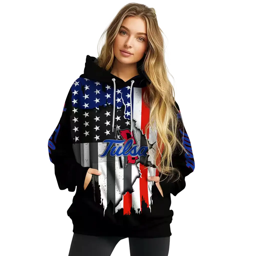 tulsa golden hurricane american pride black hoodie high quality tulsa golden hurricane american pride black hoodie high quality