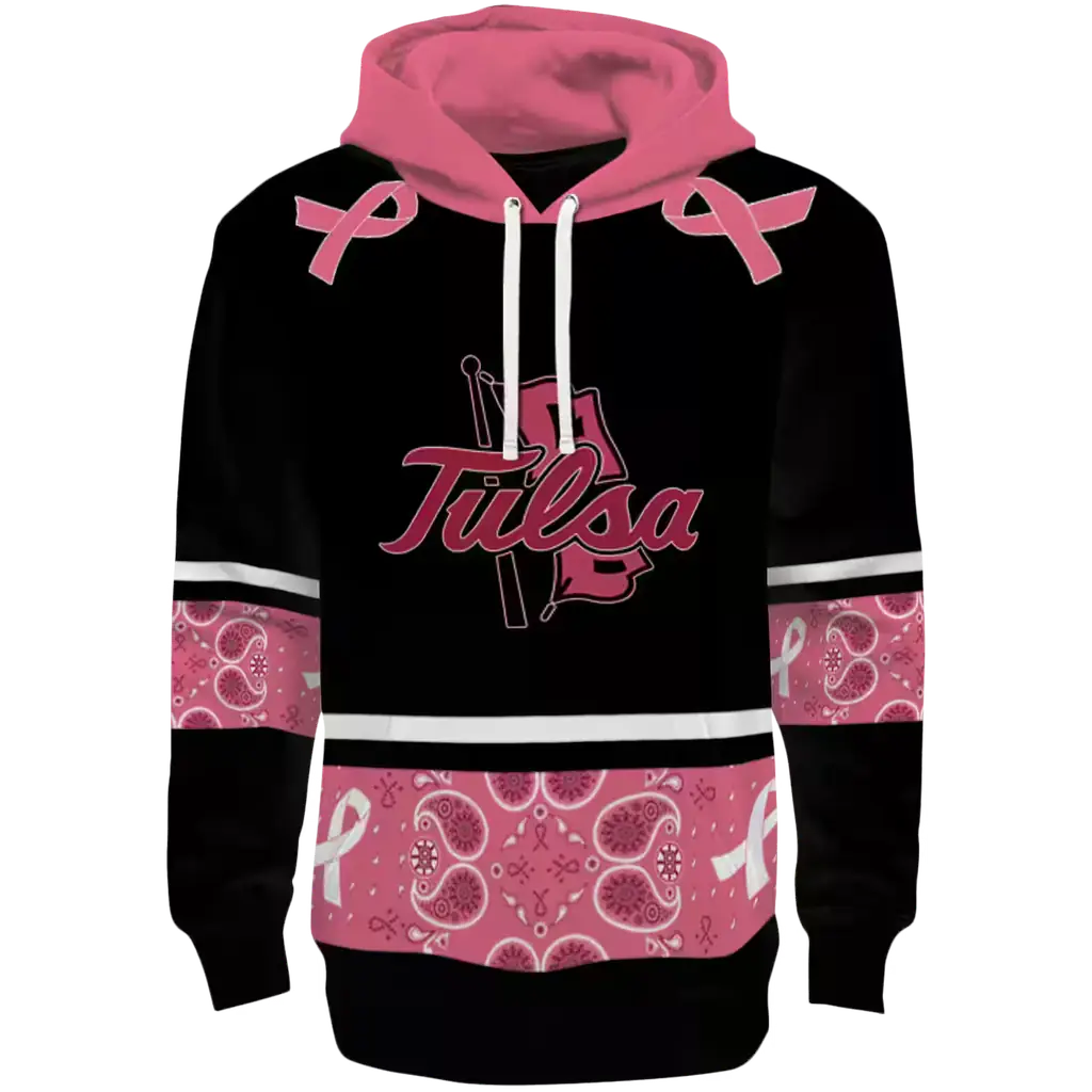 tulsa golden hurricane awareness ribbon black pink hoodie best selling tulsa golden hurricane awareness ribbon black pink hoodie best selling