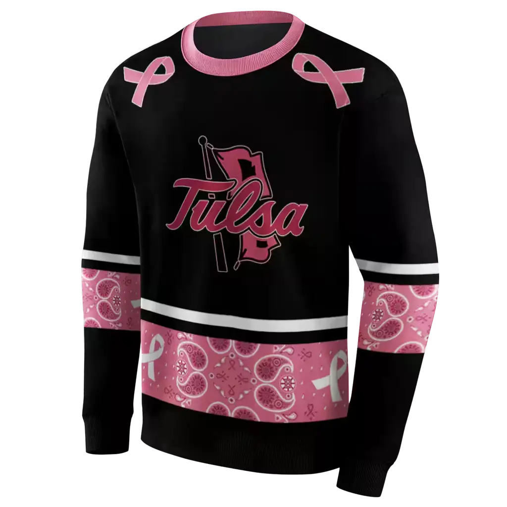 tulsa golden hurricane awareness ribbon black pink hoodie new arrival tulsa golden hurricane awareness ribbon black pink hoodie new arrival