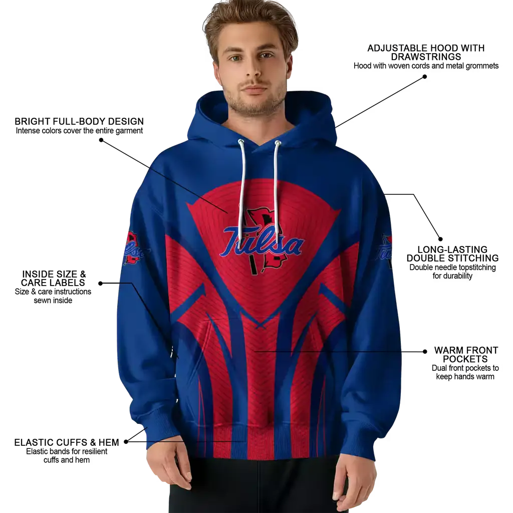tulsa golden hurricane concentric lines blue black hoodie latest model tulsa golden hurricane concentric lines blue black hoodie latest model