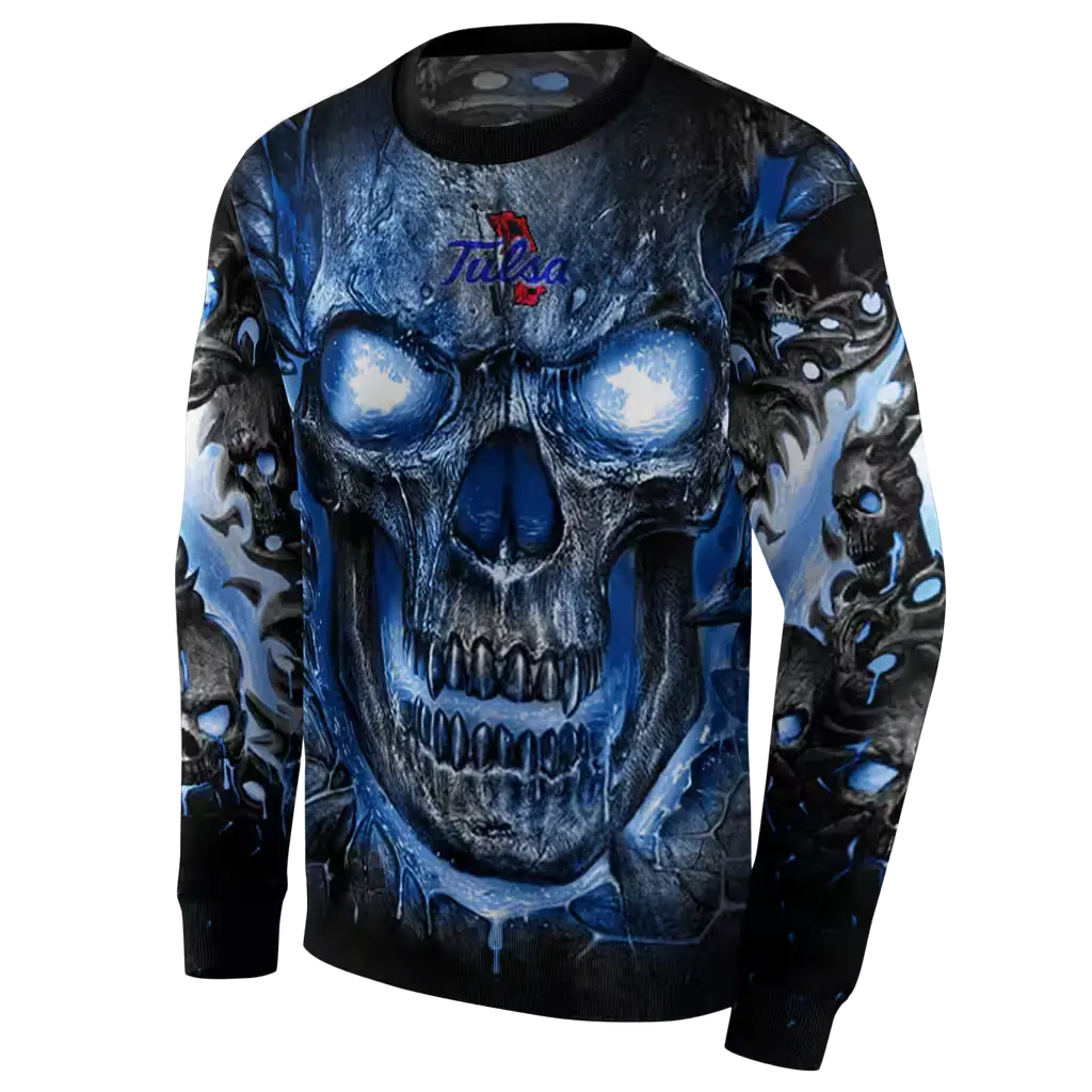 tulsa golden hurricane demonic skull blue black hoodie new arrival tulsa golden hurricane demonic skull blue black hoodie new arrival