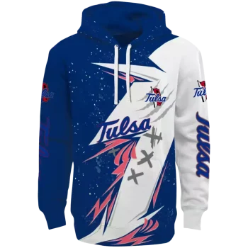 tulsa golden hurricane dynamic slash blue white hoodie best selling