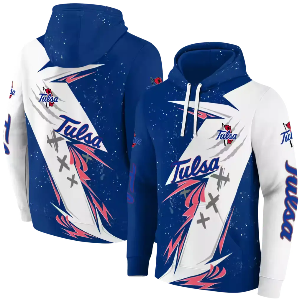 tulsa golden hurricane dynamic slash blue white hoodie fashion forward tulsa golden hurricane dynamic slash blue white hoodie fashion forward