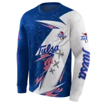 tulsa golden hurricane dynamic slash blue white hoodie best selling