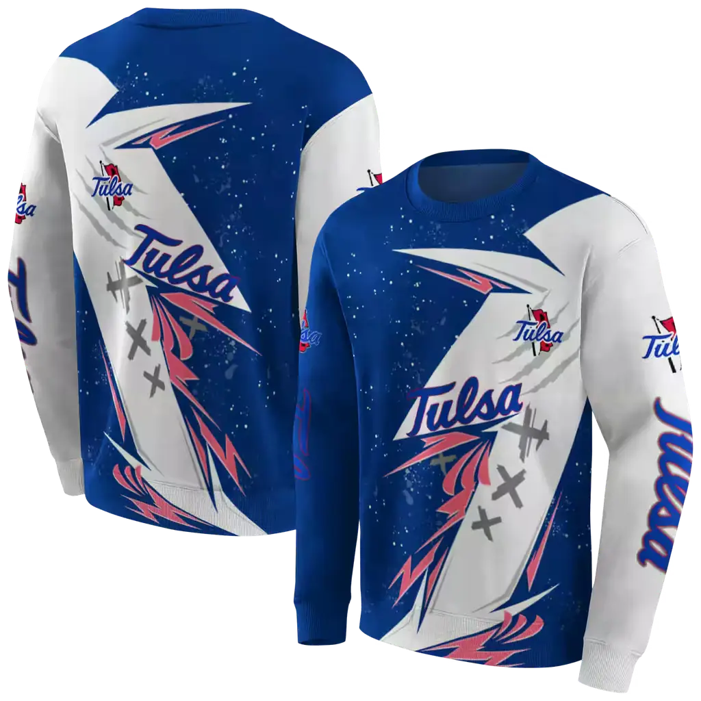 tulsa golden hurricane dynamic slash blue white hoodie premium grade tulsa golden hurricane dynamic slash blue white hoodie premium grade