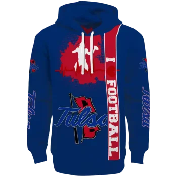 tulsa golden hurricane football heartbeat blue hoodie best selling