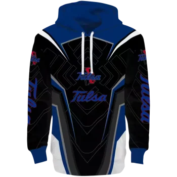 tulsa golden hurricane futuristic pattern blue black hoodie best selling