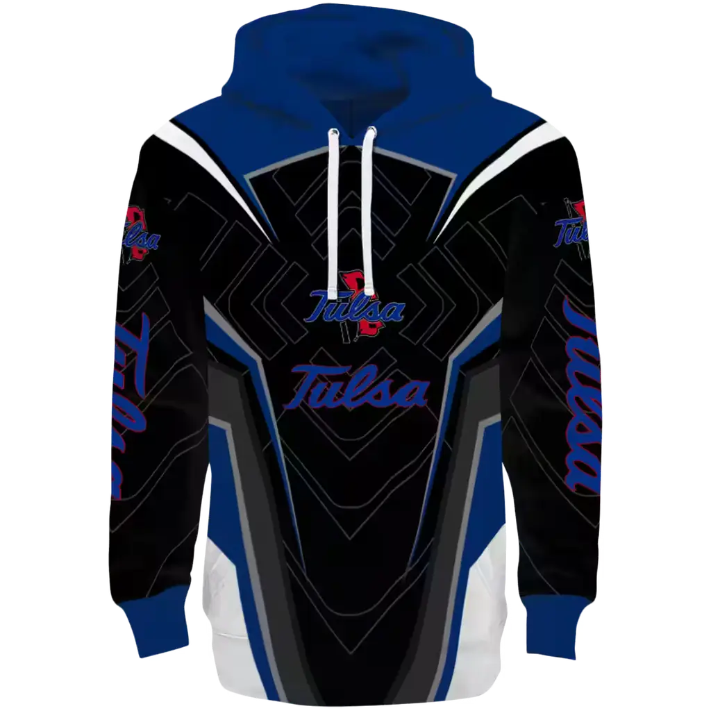tulsa golden hurricane futuristic pattern blue black hoodie best selling tulsa golden hurricane futuristic pattern blue black hoodie best selling