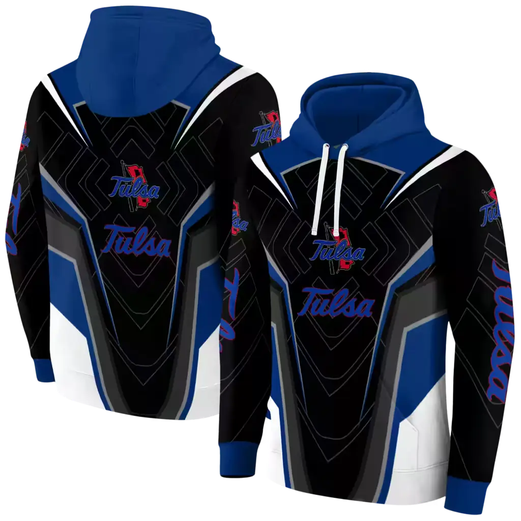 tulsa golden hurricane futuristic pattern blue black hoodie fashion forward tulsa golden hurricane futuristic pattern blue black hoodie fashion forward