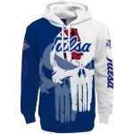 tulsa golden hurricane graphic punisher blue white hoodie best selling