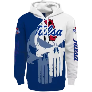 tulsa golden hurricane graphic punisher blue white hoodie best selling