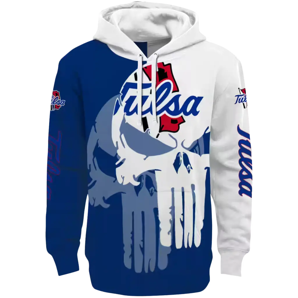 tulsa golden hurricane graphic punisher blue white hoodie best selling tulsa golden hurricane graphic punisher blue white hoodie best selling