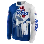 tulsa golden hurricane graphic punisher blue white hoodie best selling