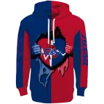 tulsa golden hurricane heartbeat graphic blue hoodie best selling