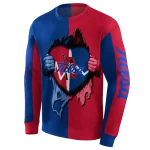 tulsa golden hurricane heartbeat graphic blue hoodie best selling