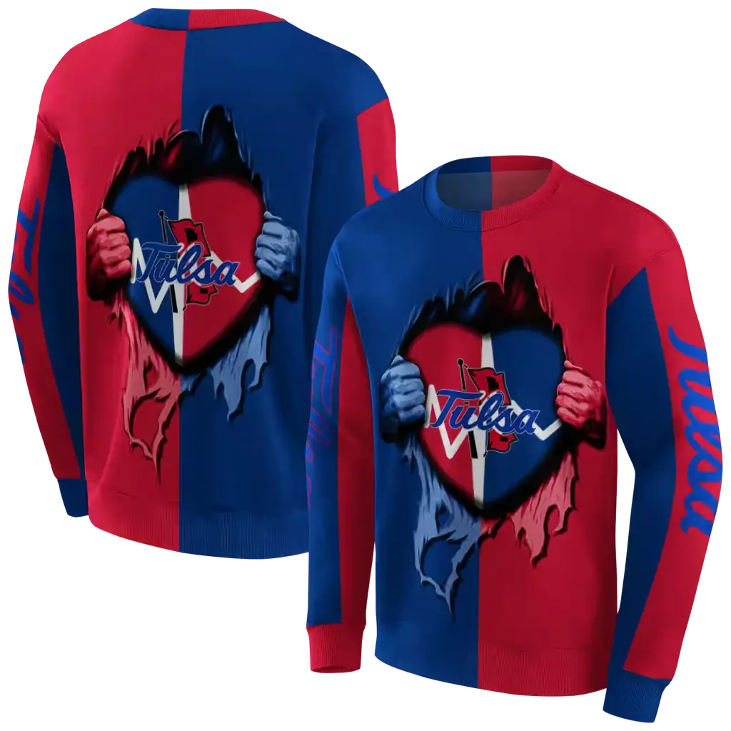 tulsa golden hurricane heartbeat graphic blue hoodie premium grade tulsa golden hurricane heartbeat graphic blue hoodie premium grade