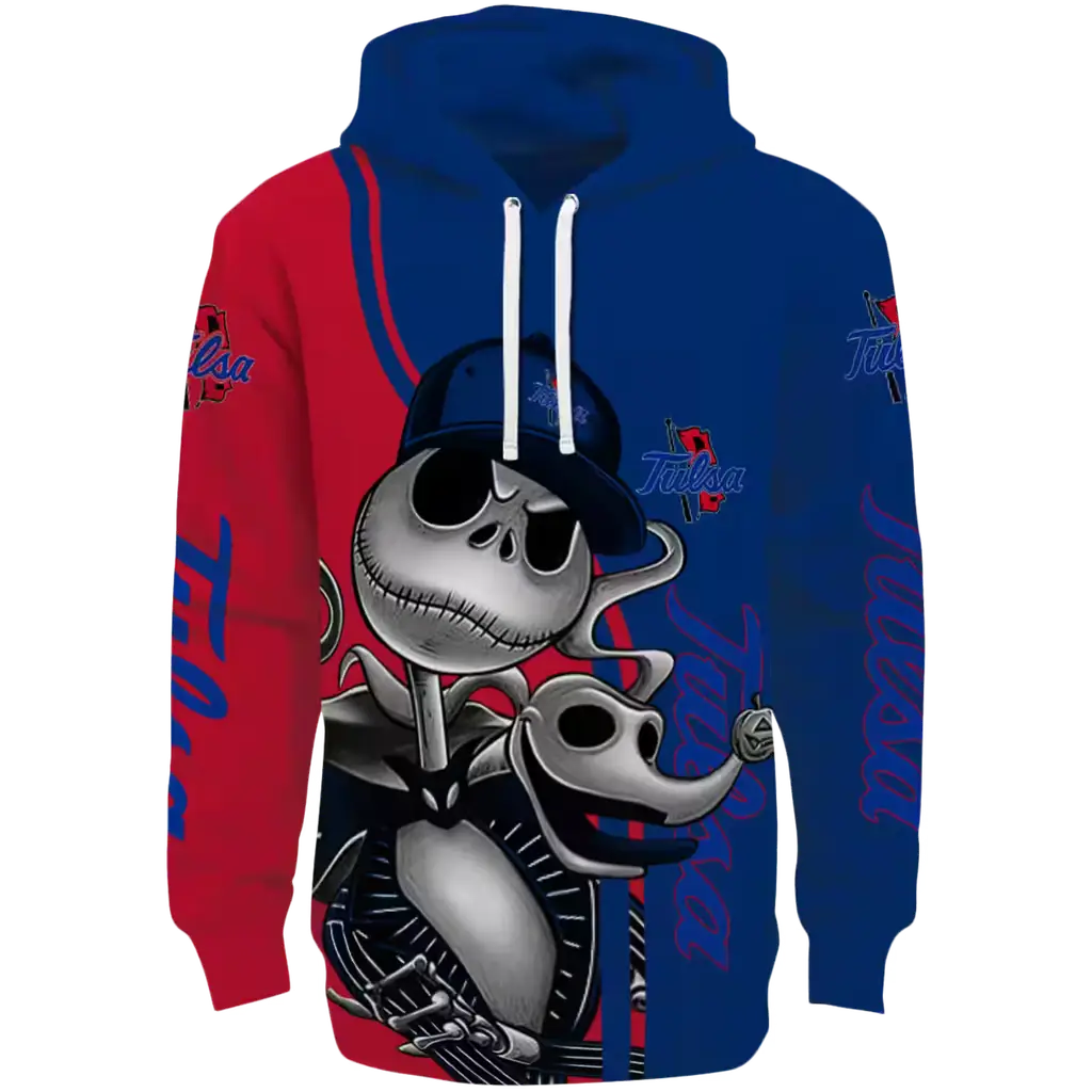 tulsa golden hurricane jack skellington blue hoodie best selling tulsa golden hurricane jack skellington blue hoodie best selling