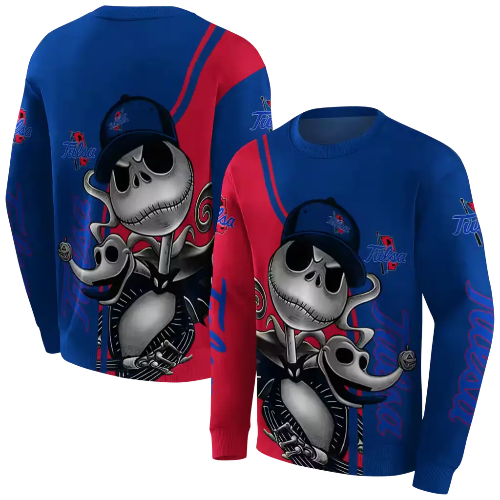 tulsa golden hurricane jack skellington blue hoodie premium grade tulsa golden hurricane jack skellington blue hoodie premium grade