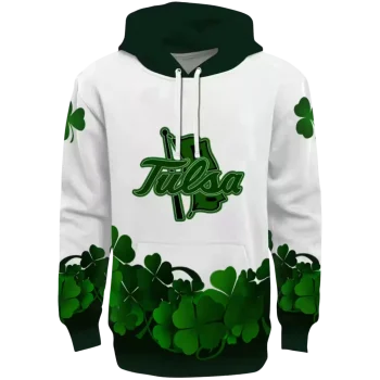 tulsa golden hurricane lucky motif white green hoodie best selling