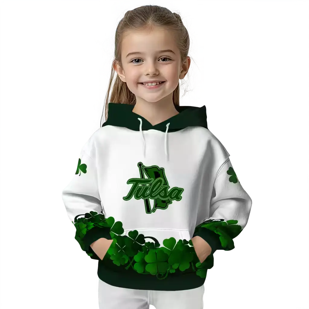 tulsa golden hurricane lucky motif white green hoodie top rated tulsa golden hurricane lucky motif white green hoodie top rated