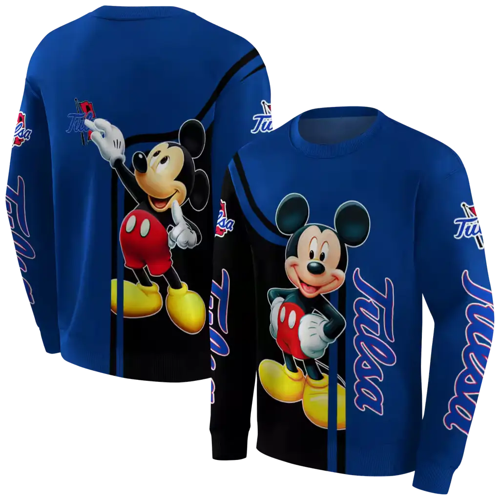 tulsa golden hurricane mickey mouse blue black hoodie premium grade tulsa golden hurricane mickey mouse blue black hoodie premium grade