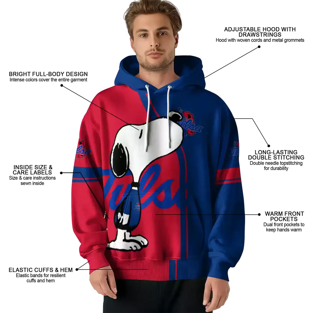 tulsa golden hurricane playful snoopy blue hoodie latest model tulsa golden hurricane playful snoopy blue hoodie latest model