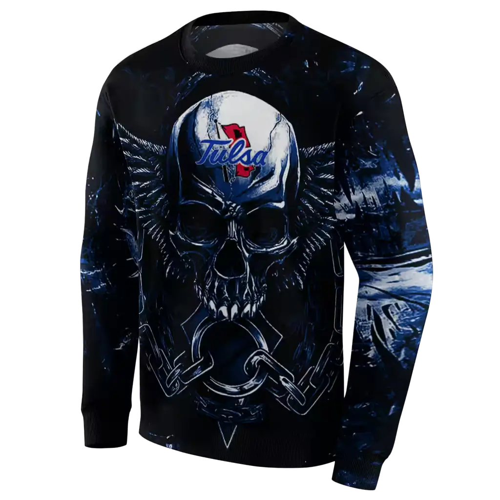 tulsa golden hurricane skull artwork blue black hoodie new arrival tulsa golden hurricane skull artwork blue black hoodie new arrival