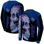 tulsa golden hurricane skull motif blue black hoodie best selling
