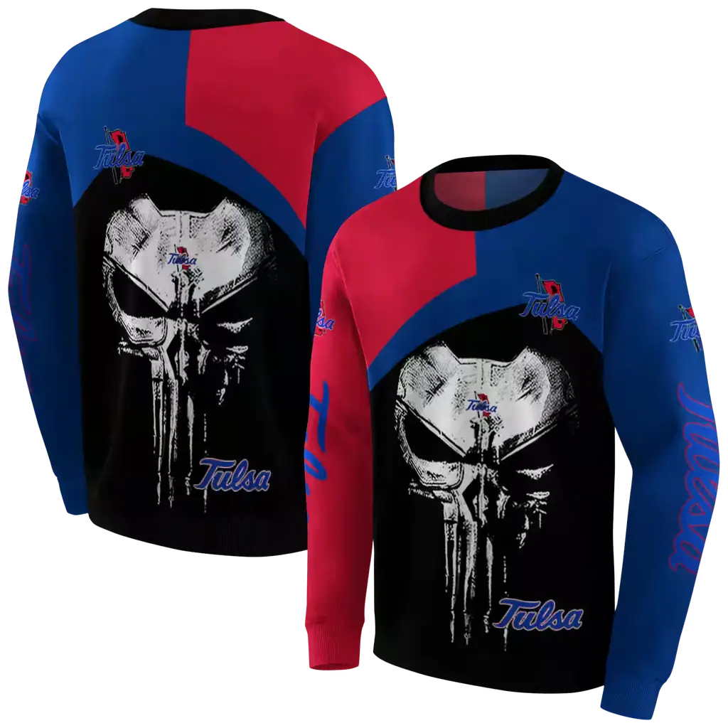 tulsa golden hurricane skull punisher red black hoodie premium grade tulsa golden hurricane skull punisher red black hoodie premium grade