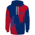 tulsa golden hurricane splatter effect blue hoodie best selling