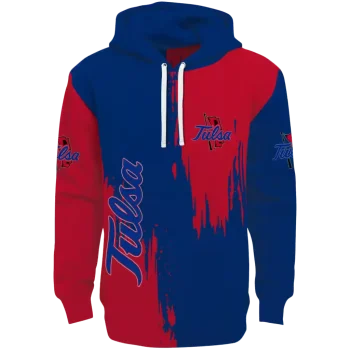 tulsa golden hurricane splatter effect blue hoodie best selling