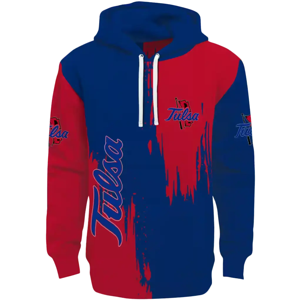 tulsa golden hurricane splatter effect blue hoodie best selling tulsa golden hurricane splatter effect blue hoodie best selling