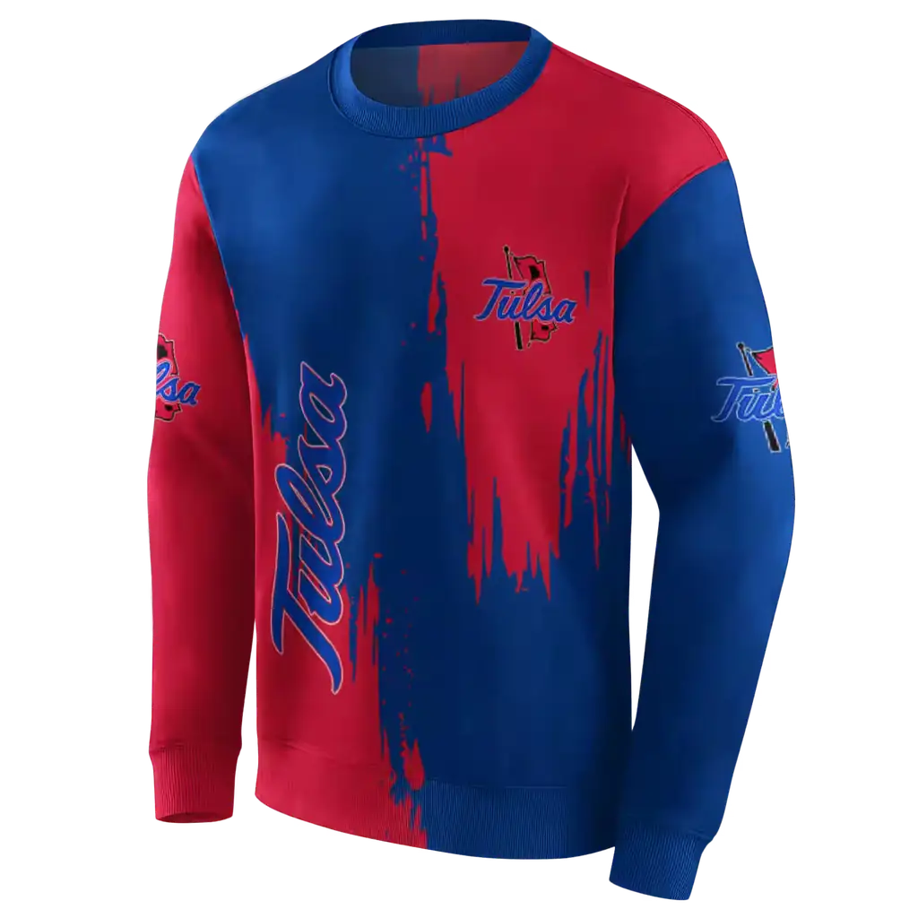 tulsa golden hurricane splatter effect blue hoodie new arrival tulsa golden hurricane splatter effect blue hoodie new arrival