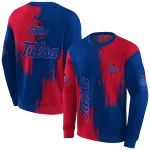 tulsa golden hurricane splatter effect blue hoodie best selling