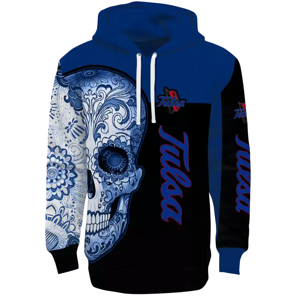 tulsa golden hurricane sugar skull blue black hoodie best selling tulsa golden hurricane sugar skull blue black hoodie best selling
