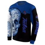 tulsa golden hurricane sugar skull blue black hoodie best selling