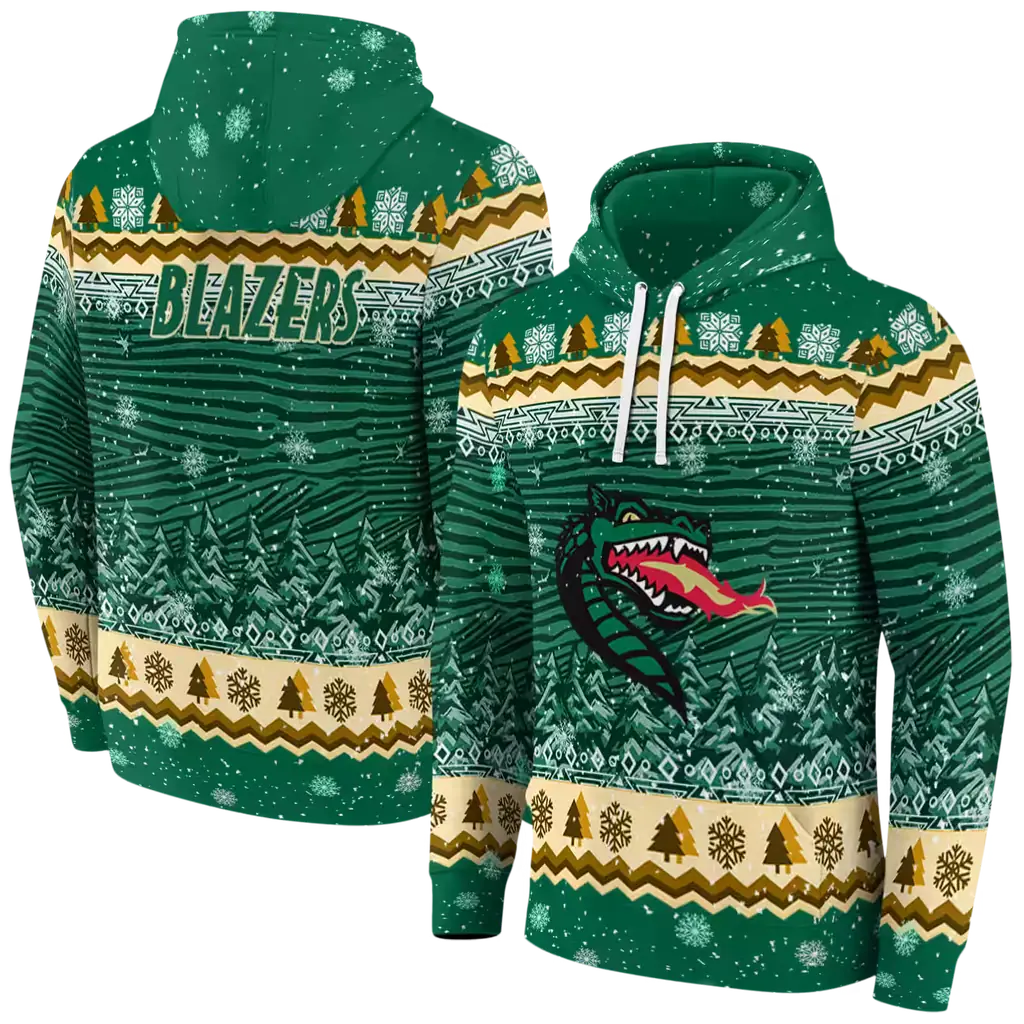uab blazers christmas trees green hoodie fashion forward uab blazers christmas trees green hoodie fashion forward