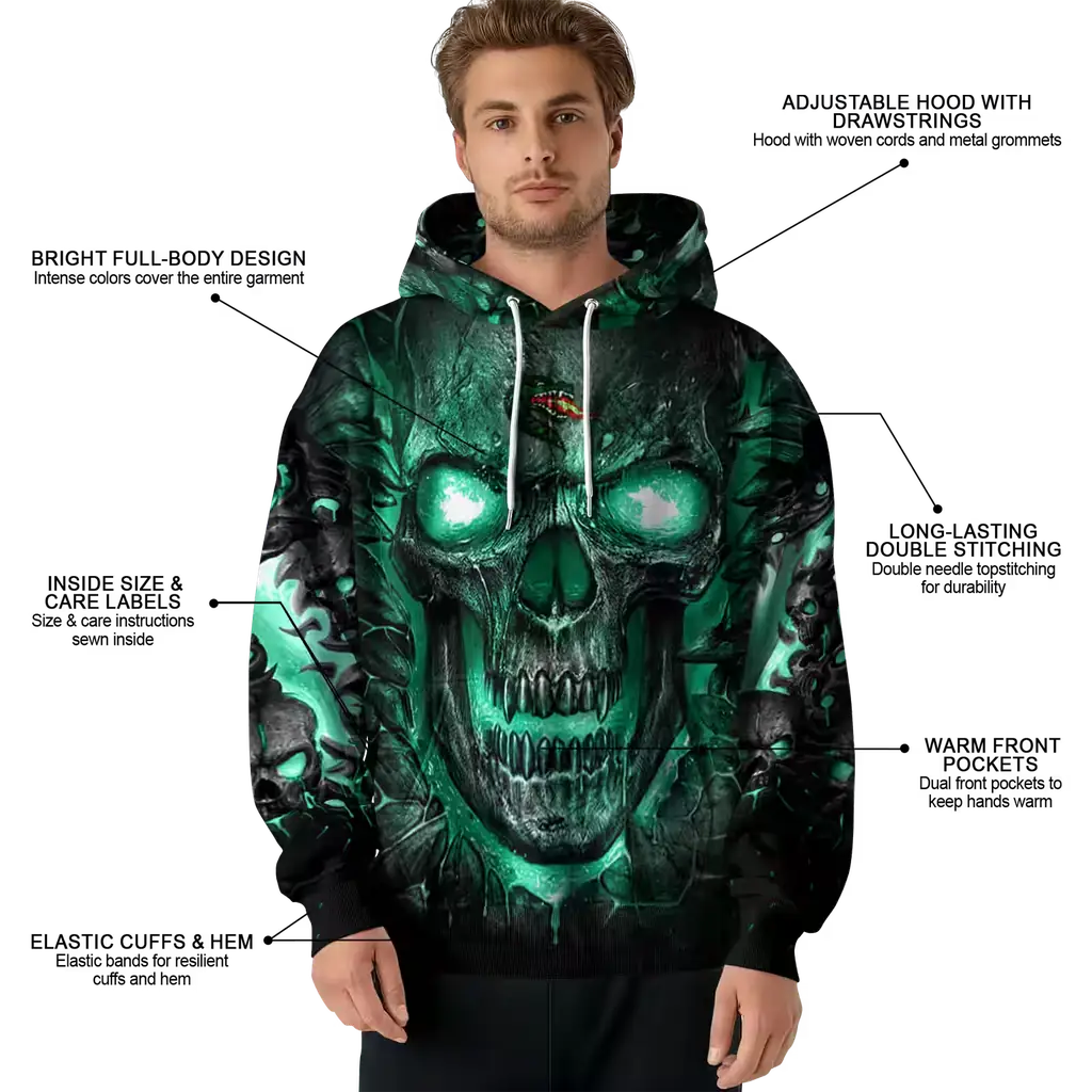 uab blazers demonic skull green black hoodie latest model uab blazers demonic skull green black hoodie latest model