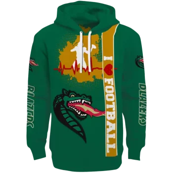 uab blazers football heartbeat green hoodie best selling