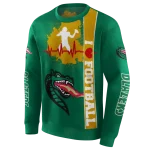 uab blazers football heartbeat green hoodie best selling