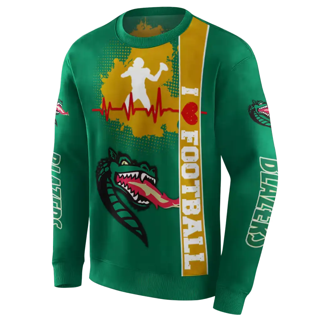 uab blazers football heartbeat green hoodie new arrival uab blazers football heartbeat green hoodie new arrival