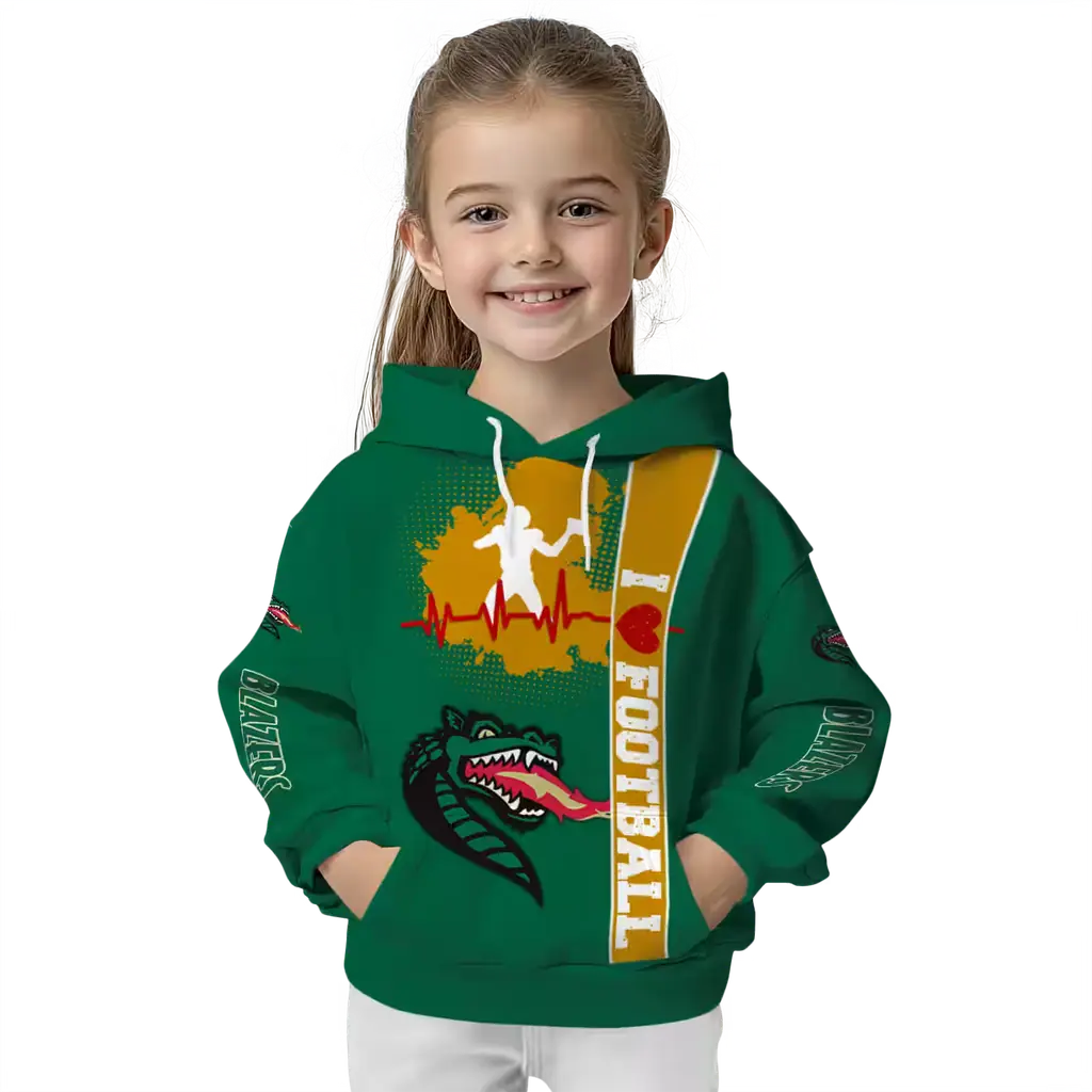 uab blazers football heartbeat green hoodie top rated uab blazers football heartbeat green hoodie top rated