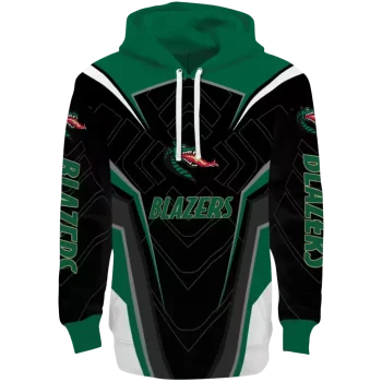 uab blazers futuristic pattern green black hoodie best selling
