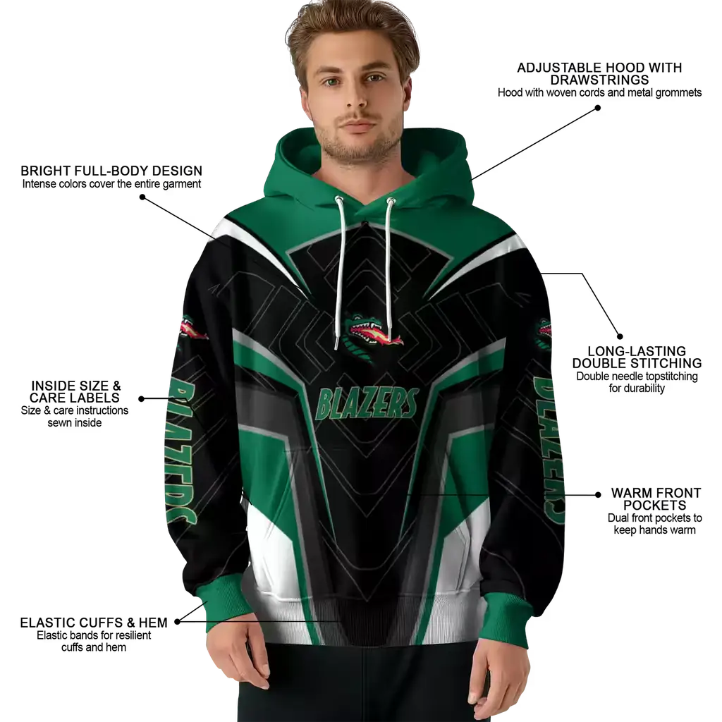 uab blazers futuristic pattern green black hoodie latest model uab blazers futuristic pattern green black hoodie latest model