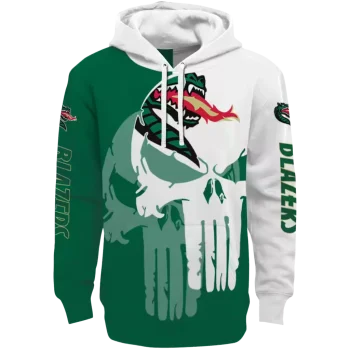 uab blazers graphic punisher green white hoodie best selling