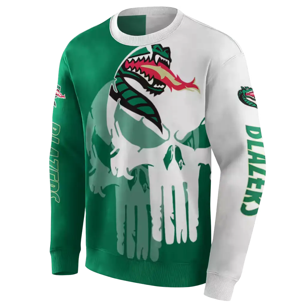 uab blazers graphic punisher green white hoodie new arrival uab blazers graphic punisher green white hoodie new arrival